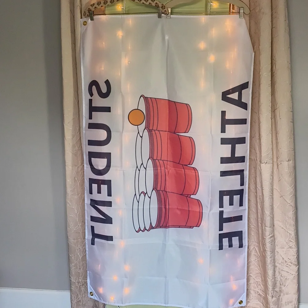 Home - Student Athlete Beer Pong Flip Cup Banner Tapestry Dorm College 5'×3'